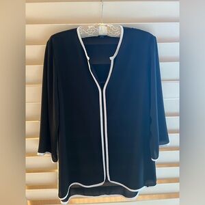 Tribal Black Top with White Accents